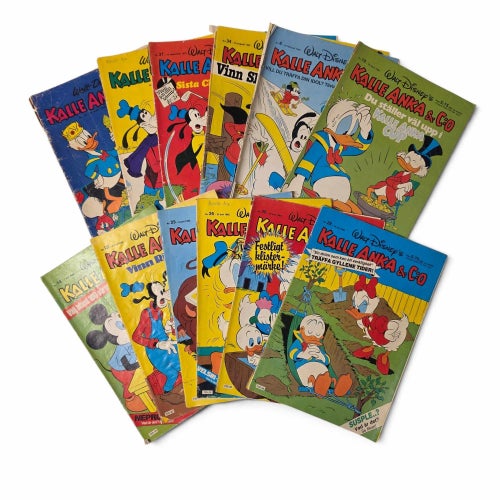 Kalle Anka & Co Serietidningar - 12 st 1968-1982