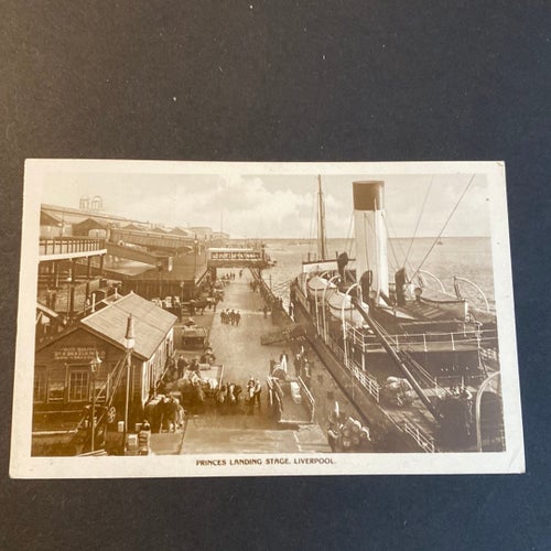 Vykort Princes Landing Stage, Liverpool lätt vikt hörn
