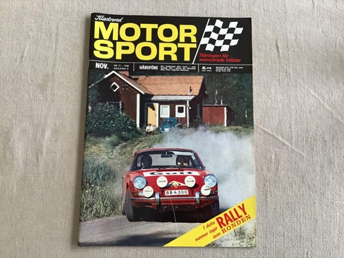 MOTORSPORT NR 11 1968 FERRARI SVART DAG,RALLY STRIBERGSRUNDAN,SAAB