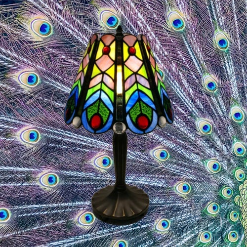 Stained Glass Table Lamp "Peacock"