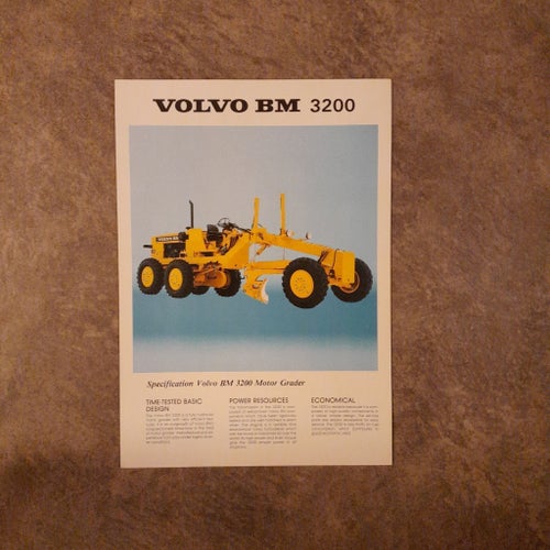 Broschyr Volvo BM 3200 Väghyvel. In English