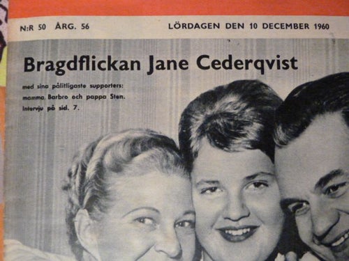 VECKO TIDNINGEN SÅNINGSMANNEN, ÅRG. 56, NR 50, BRAGDFLICKAN JANE CEDERQVIST