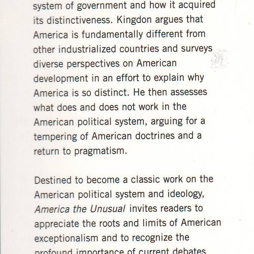 America the Unusual - John W. Kingdon