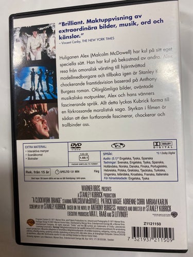 DVD Clockwork Orange Stanley Kubrick TOPPSKICK