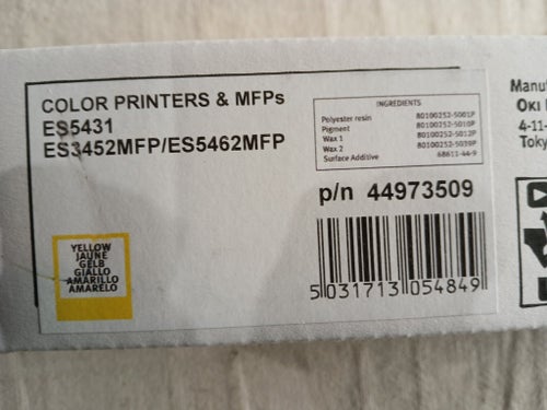 Original OKI Gul Toner 44973509 – ES5431 / ES3452MFP / ES5462MFP