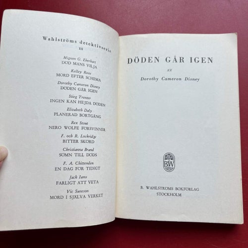 DÖDEN GÅR IGEN Dorothy Cameron Disney 1954