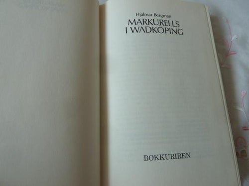 MARKURELIS I WADKÖPING, B. BERGMAN,1991,   BÖCKER