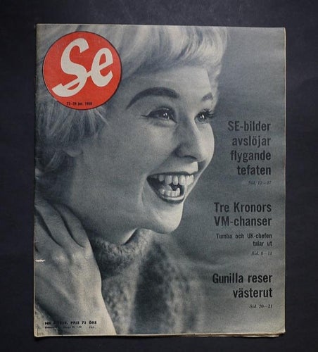 SE jan. 1959 , Gunilla Asp (foto Kary Lasch ) , Tefat över Stockholm mm