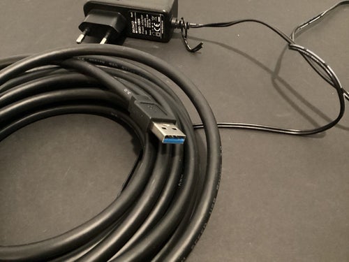 HDMI förlängningskabel 7 m (Deltaco) Svart, med extra ström