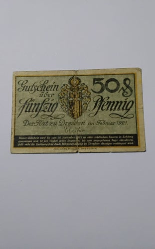 Gutschein från Dresden 1921