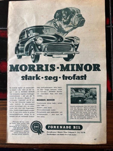 Morris Minor Reklamannons 1955