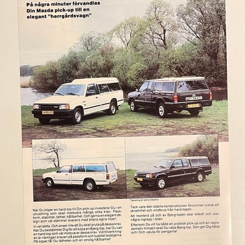 BJERG-TOP-HARD TOP TILL MAZDA! 1987 BLAD MKT FIN!