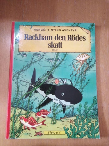 Tintin Herge Tintins äventyr - Rackham den rödes skatt del 2. 1974, 1:a uppl. VF