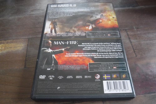 DVD Die hard 4 och Man of fire OBS 2 filmer/2 disc