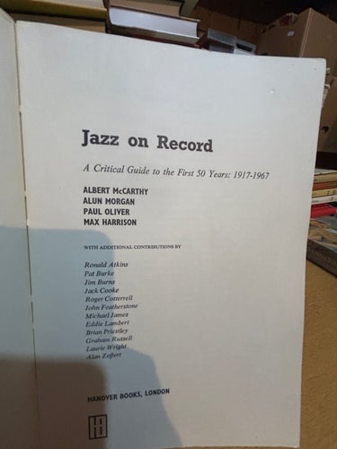 Jazz on record jazz av McCarthy Harrison, Morgan Oliver, bok, Very Fine