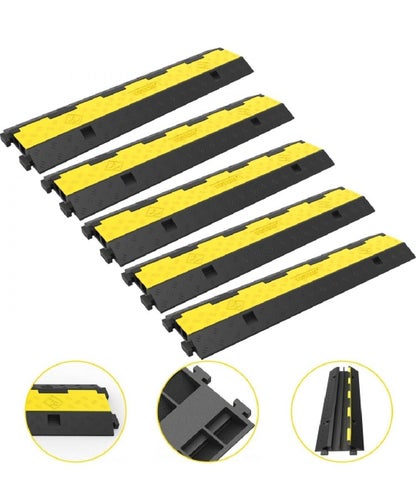 VEVOR Kabelskyddsramp 5-pack 101 cm – 2-kanals kabelbrygga 5 ton