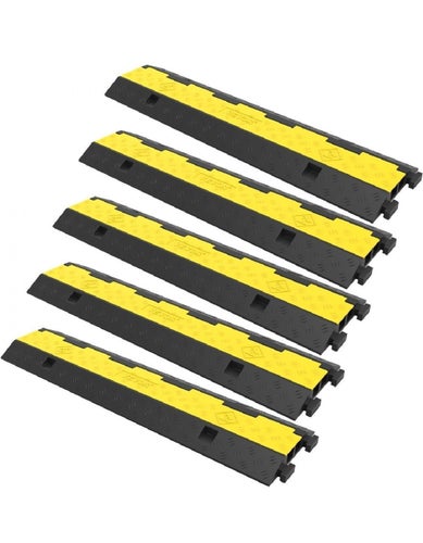 VEVOR Kabelskyddsramp 5-pack 101 cm – 2-kanals kabelbrygga 5 ton
