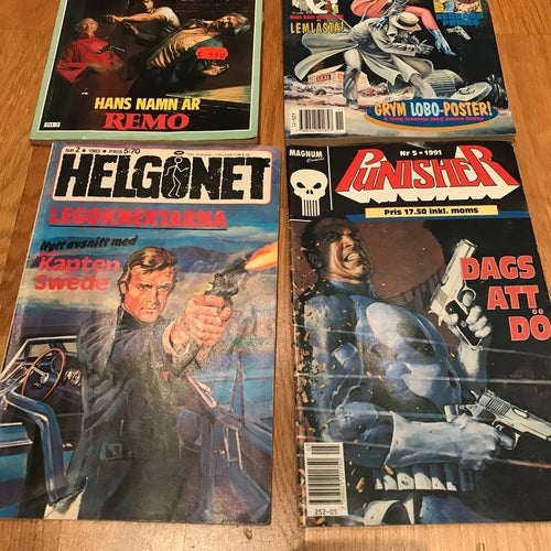 4 st. Blandade Serietidning - Helgonet, Punisher, Magnum special ...