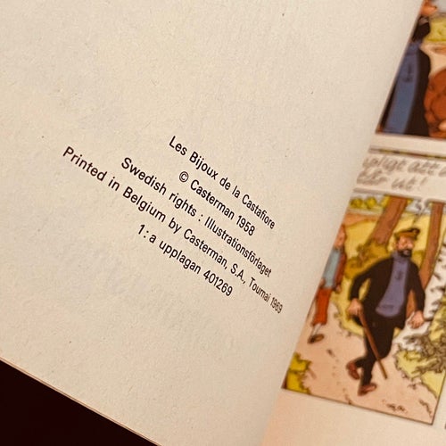TINTIN Castafiores Juveler , Första Utgåva !