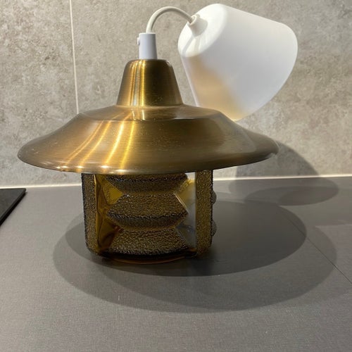 Taklampa - 1900-tal - Koppar - Glas