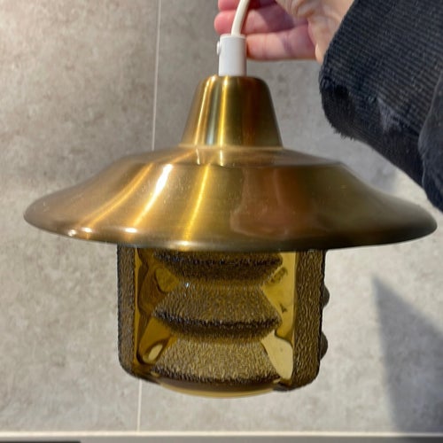 Taklampa - 1900-tal - Koppar - Glas