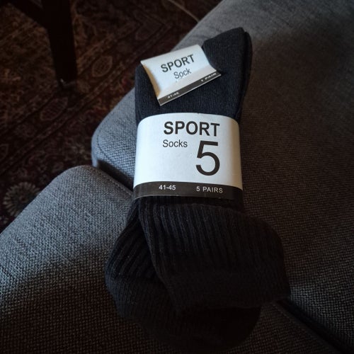 5 pack svarta sport strumpor / stl 41-45