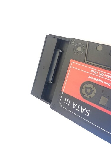 SSD Case USB 3.0 Retro Look SATA Enclosure 2.5" Hårddisk kabinett kassettband