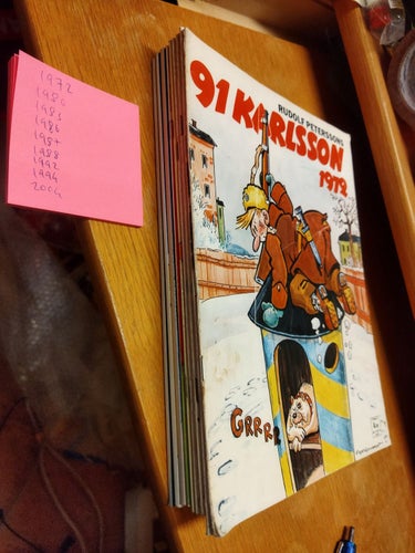 Samling 91:an Karlsson album flera årtal 9 styck mellan Very Good och Fine skick