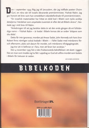 Michael Drosnin / Bibelkoden / Inbunden / Nära nyskick