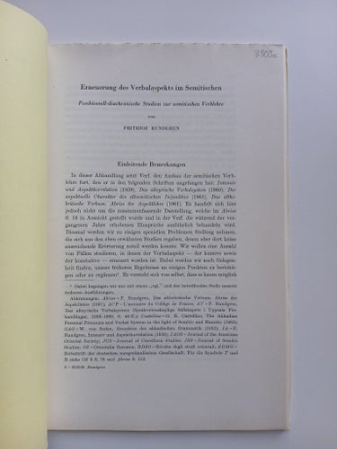 Erneuerung des Verbalaspekts im Semitischen av Frithiof Rundgren, 1963