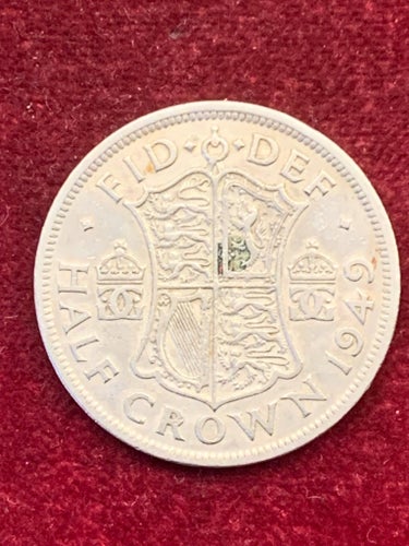 Brittisk Half Crown från 1949