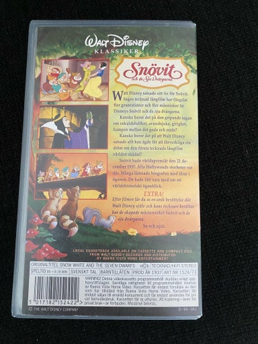 Snövit och de Sju Dvärgarna VHS Disney Klassiker
