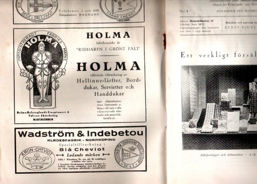 Manufakturisternas Tidskrift, Nr 4 28 februari 1929 reklam tidning lanthandel
