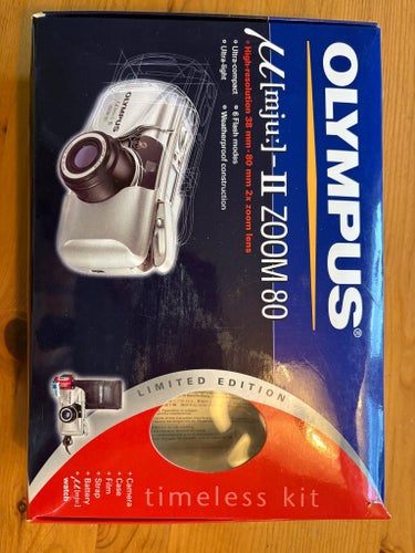 Olympus µ[mju:]-II Zoom 80 – Limited Edition “Timeless Kit” – originalkartong