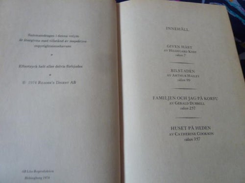 GIVEN HÄST, H. K., BILS.., A. H., FAMIL.., G. D., HUS.., C. C., 1974,  BÖCKER
