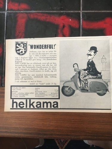 Helkama Sisu Capri Annons 1961