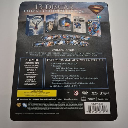Superman Ultimate Collector's Edition DVD Box oöppnad liten plåtskada se bild