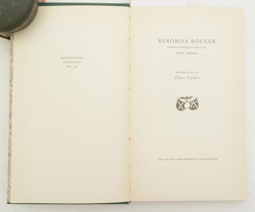 Berömda böcker : bokhistoriska uppsatser. Andra samlingen / Nyman, Thure, 1899-1