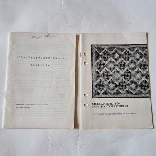 Studiematerial Konsthantverkscirklar & försöksstudieplan näversöm häften -67 -68