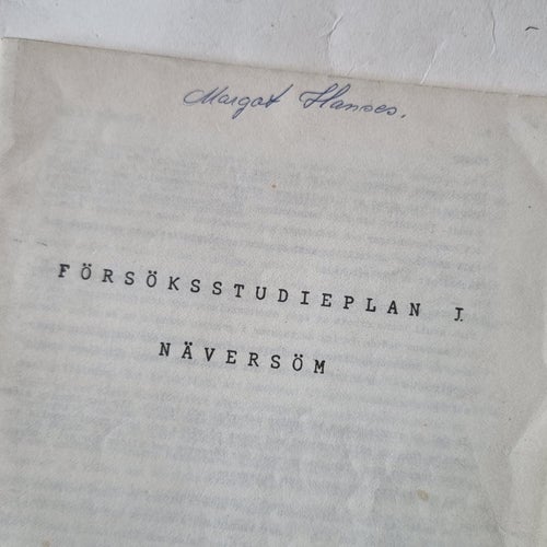Studiematerial Konsthantverkscirklar & försöksstudieplan näversöm häften -67 -68
