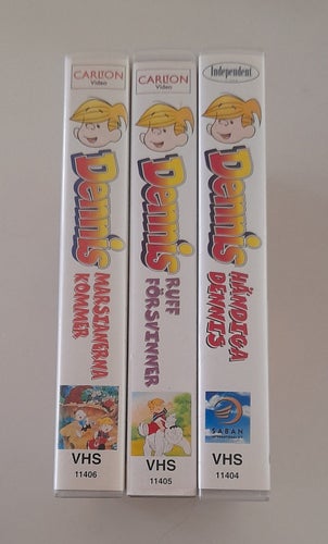 Dennis × 3 / VHS / SE / Marsianerna Kommer / Ruff Försvinner/ Händiga Dennis