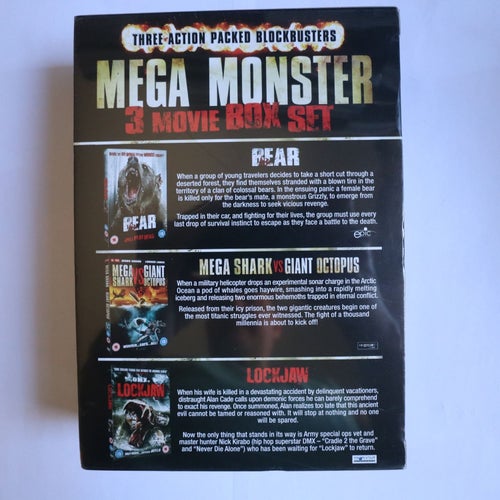 MEGA MONSTER - 3 MOVIE BOX SET - EJ SVENSK TEXT - NY INPLASTAD