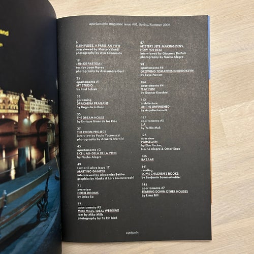 Apartamento, issue #01, 2008, perfekt skick med vykort
