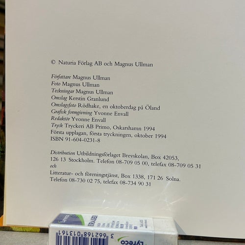 Fåglarnas liv av Magnus Ullman. bok, Very fine plus