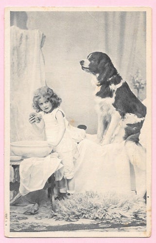 Lilla flickan och hennes stora hund ...
