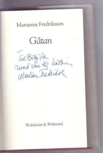 Gåtan av Marianne Fredriksson, 1989, signerad, 1:a upplaga