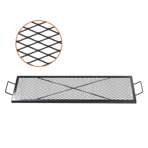 X-Marks Fire Pit Grill Grate, Rectangle Cooking Grate, Heavy Duty Steel