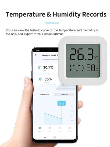 Tuya Smart Termometer & Hygrometer med stora tydliga siffror