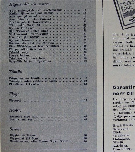TEKNIKENS VÄRLD 1956/7.MC.Saab 93.Alfa Romeo Super Sprint.Surtess.Twiss.