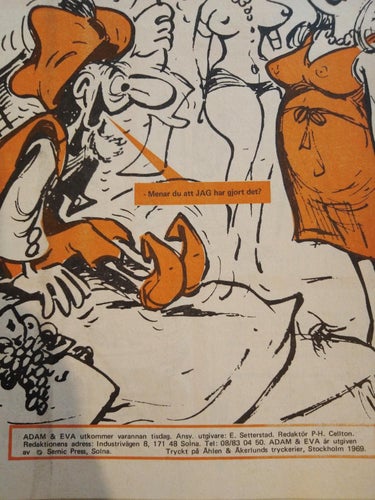 Adam & Eva Rund tidning med spets! 1969 nr 5. seriealbum. Very Good plus